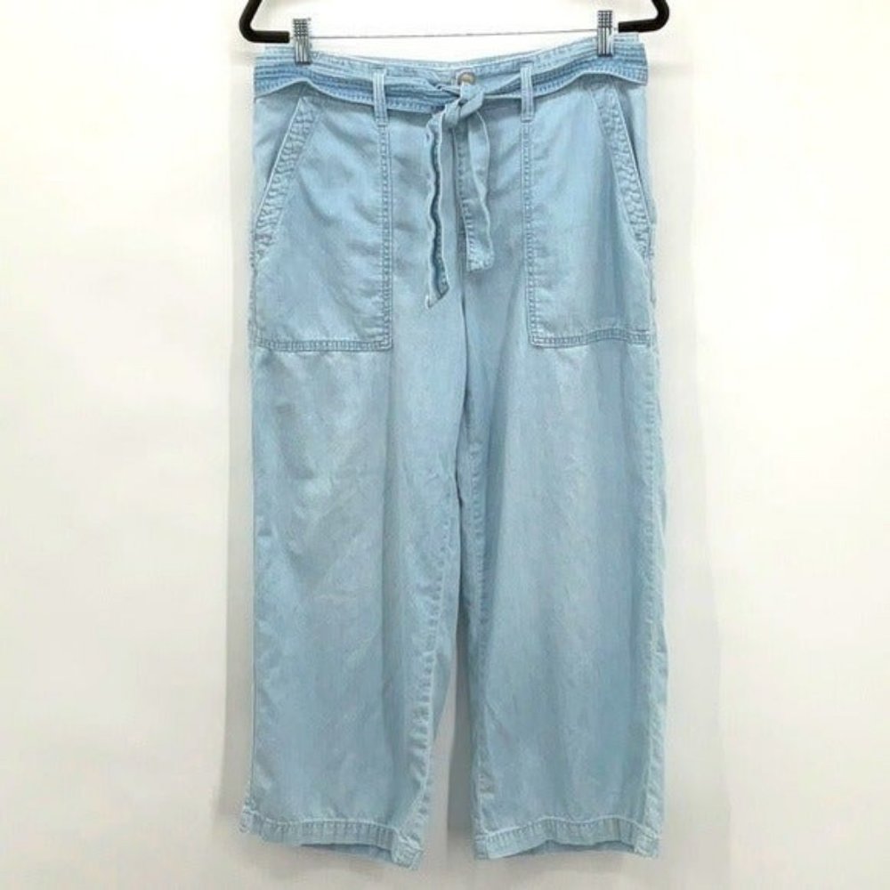 Seven7 Wide Leg Belted Tencel Pant Size 8